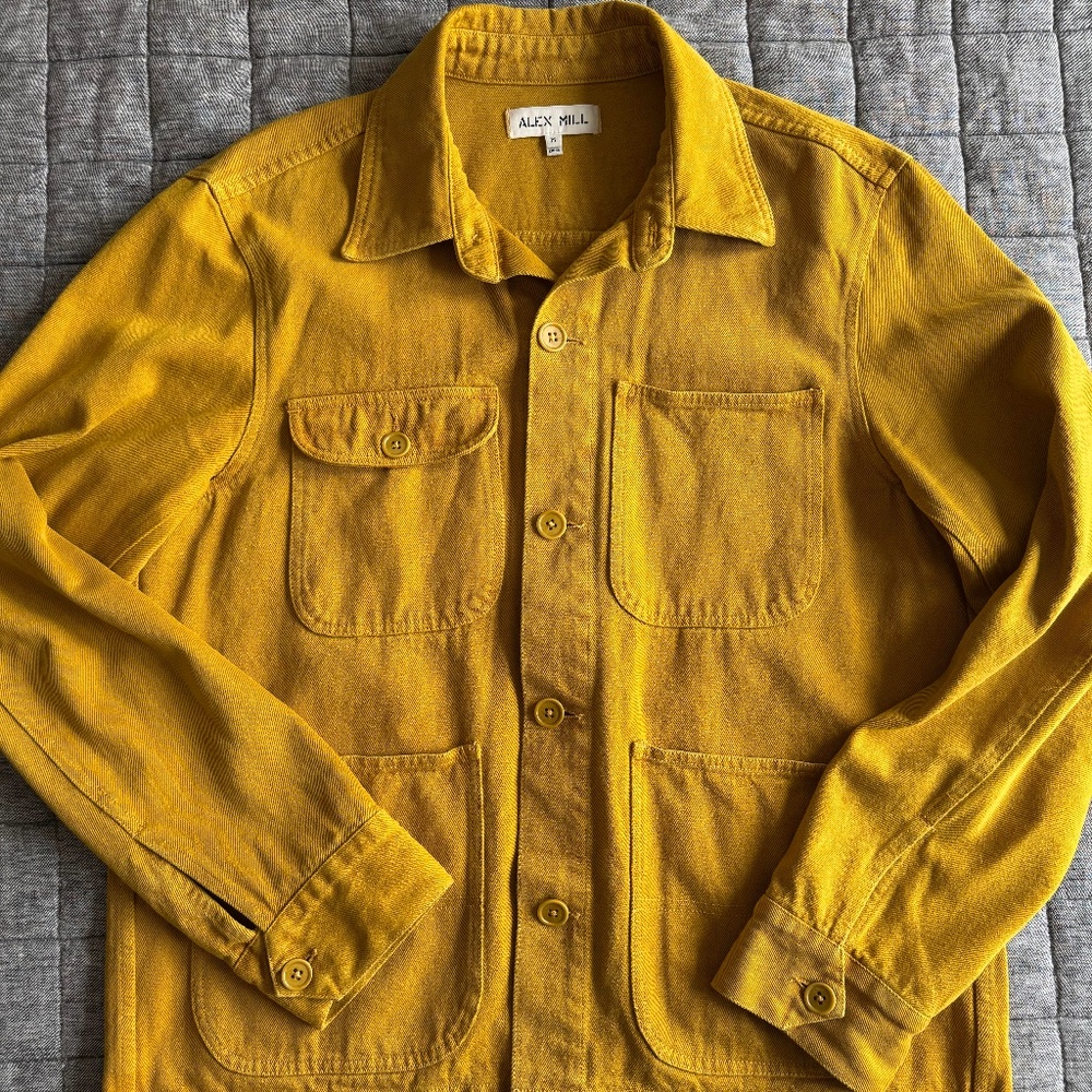 Alex Mill Garment Dyed Work Chore Jacket - Men’s Medium in Mustard Yellow